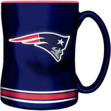New England Patriots Primary Logo Navy Red NFL Football 14oz Sculpted C-Handle Mug