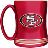 San Francisco 49ers  Primary Logo Red Gold NFL Football 14oz Sculpted C-Handle Mug