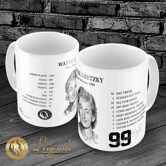 1999 Wayne Gretzky NHL Legend Hockey Hall of Fame Career Stats 15oz Ceramic Mug