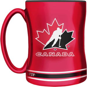 Team Canada Hockey Primary Logo Red White NHL Hockey 14oz Sculpted C-Handle Mug