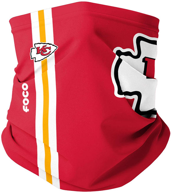 Kansas City Chiefs NFL Football Adult On-Field Sideline Gaiter Scarf Face Covering