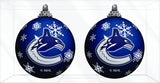 Vancouver Canucks Primary Logo Light Up Single Ball Christmas Ornament Snowy - 2 Pack
