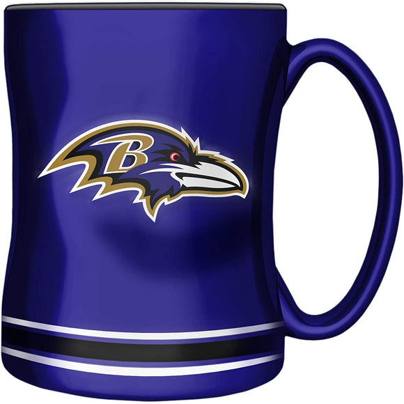 Buffalo Ravens Primary Logo Black Purple NFL Football 14oz Sculpted C-Handle Mug