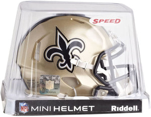 NFL Football Riddell New Orleans Saints Mini Revolution Speed Replica Helmet