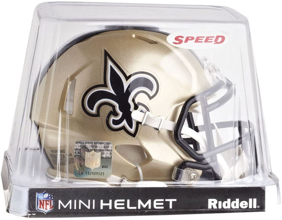 NFL Football Riddell New Orleans Saints Mini Revolution Speed Replica Helmet