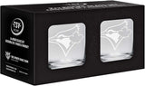 Toronto Blue Jays Logo MLB Baseball Satin Etched Rocks Glass Set of Two 10oz