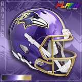 NFL Football Riddell Baltimore Ravens Alternate Flash Mini Revolution Speed Replica Helmet