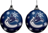 Vancouver Canucks Primary Logo Light Up Single Ball Christmas Ornament Snowy - 2 Pack