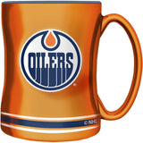 Edmonton Oilers Primary Logo Orange Navy NHL Hockey 14oz Sculpted C-Handle Mug