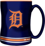 Detroit Tigers Primary Logo Navy Orange MLB Baseball 14oz Sculpted C-Handle Mug