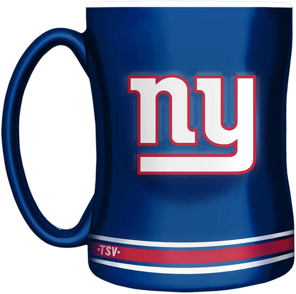 New York Giants Primary Logo Navy Red NFL Football 14oz Sculpted C-Handle Mug