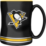Pittsburgh Penguins Primary Logo Black Yellow NHL Hockey 14oz Sculpted C-Handle Mug