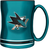 San Jose Sharks Primary Logo Teal Black NHL Hockey 14oz Sculpted C-Handle Mug