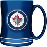 Winnipeg Jets Primary Logo Blue White NHL Hockey 14oz Sculpted C-Handle Mug