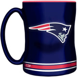 New England Patriots Primary Logo Navy Red NFL Football 14oz Sculpted C-Handle Mug