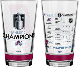 Colorado Avalanche The Sports Vault 2022 Stanley Cup Champions - 16oz. Mixing Glass Set of 2