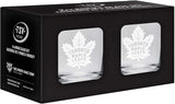 Toronto Maple Leafs Logo NHL Hockey Rocks Glass Set of Two 10oz in Gift Box