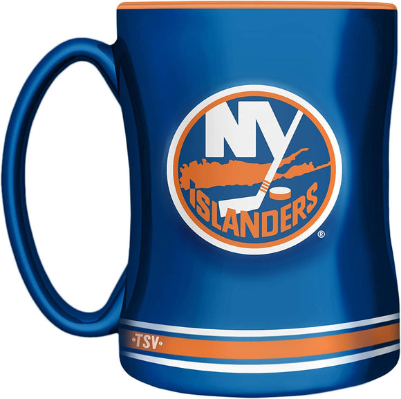 New York Islanders Primary Logo Teal Black NHL Hockey 14oz Sculpted C-Handle Mug