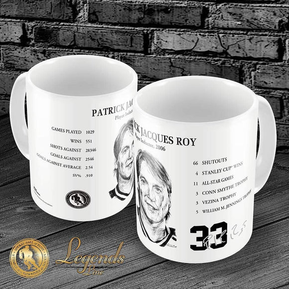 2006 Patrick Roy NHL Legend Hockey Hall of Fame Career Stats 15oz Ceramic Mug