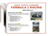 2022 Topps Chrome F1 Formula 1 Hobby Box 18 Packs per Box, 4 Cards per Pack