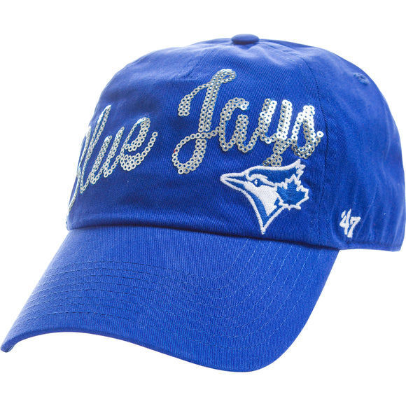 Toronto Blue Jays Women's Sparkle 47 Brand Clean U Hat Cap - Adjustable Buckle Closure - Bleacher Bum Collectibles, Toronto Blue Jays, NHL , MLB, Toronto Maple Leafs, Hat, Cap, Jersey, Hoodie, T Shirt, NFL, NBA, Toronto Raptors