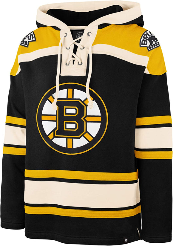 Men's Boston Bruins NHL Hockey '47 Brand Heavyweight Jersey Lacer Hoodie