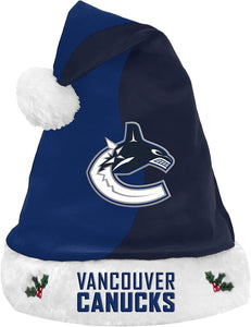 Vancouver Canucks Logo Colorblock Santa Hat NHL Hockey by Forever Collectibles