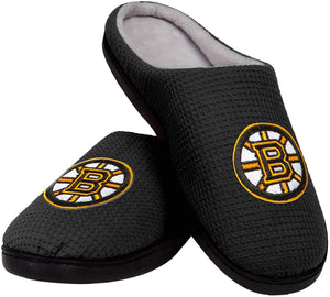 Men's Boston Bruins NHL Hockey Plush Logo Soft Slipper Memory Foam - Multiple Sizes