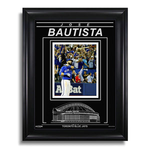 Jose Bautista Toronto Blue Jays Engraved Framed Photo - Bat Flip - Bleacher Bum Collectibles, Toronto Blue Jays, NHL , MLB, Toronto Maple Leafs, Hat, Cap, Jersey, Hoodie, T Shirt, NFL, NBA, Toronto Raptors