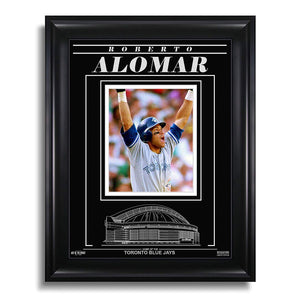 Roberto Alomar Toronto Blue Jays Engraved Framed Photo - 1992 ALCS Home Run - Bleacher Bum Collectibles, Toronto Blue Jays, NHL , MLB, Toronto Maple Leafs, Hat, Cap, Jersey, Hoodie, T Shirt, NFL, NBA, Toronto Raptors