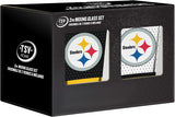Pittsburgh Steelers NFL Football Mixing Glass Set of Two 16oz Full Logo in Gift Box