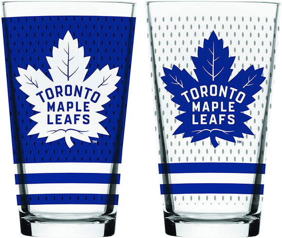 Toronto Maple Leafs NHL Hockey Mixing Glass Set of Two 16oz Full Logo in Gift Box