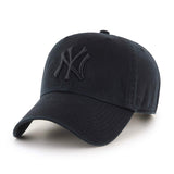 Men's New York Yankees 47 Brand Black Clean Up Adjustable Buckle Cap Hat - Bleacher Bum Collectibles, Toronto Blue Jays, NHL , MLB, Toronto Maple Leafs, Hat, Cap, Jersey, Hoodie, T Shirt, NFL, NBA, Toronto Raptors