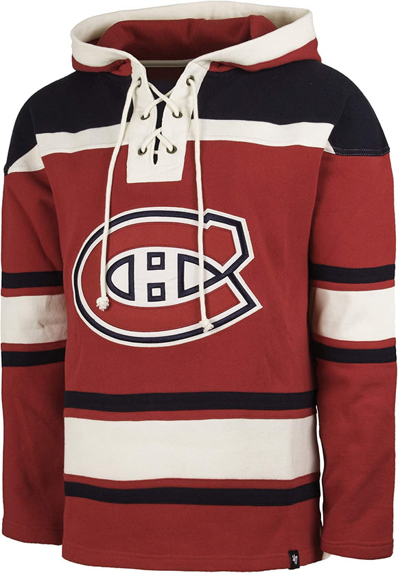 Men's Montreal Canadiens NHL Hockey '47 Brand Heavyweight Jersey Lacer Hoodie