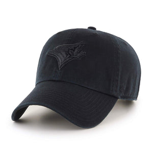 Men's Toronto Blue Jays 47 Brand Black Clean Up Adjustable Buckle Cap Hat - Bleacher Bum Collectibles, Toronto Blue Jays, NHL , MLB, Toronto Maple Leafs, Hat, Cap, Jersey, Hoodie, T Shirt, NFL, NBA, Toronto Raptors