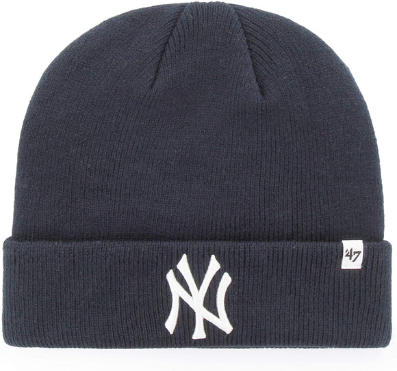 Men's New York Yankees MLB Baseball Raised Cuff Team Colour Knit Beanie Toque OSFM