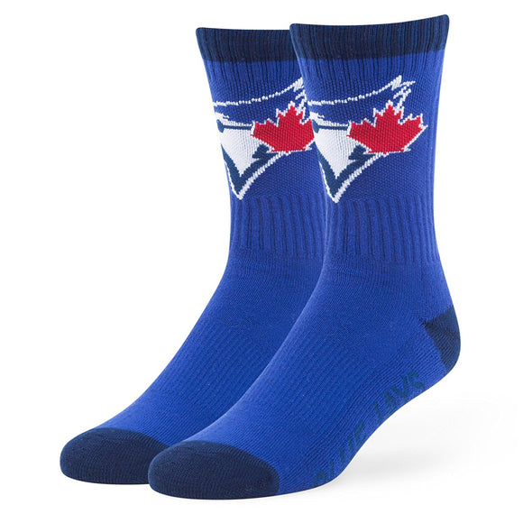 Men's Toronto Blue Jays 47 Brand Bolt Ankle High Socks - Large (Men's Shoe Size 9-13) - Bleacher Bum Collectibles, Toronto Blue Jays, NHL , MLB, Toronto Maple Leafs, Hat, Cap, Jersey, Hoodie, T Shirt, NFL, NBA, Toronto Raptors