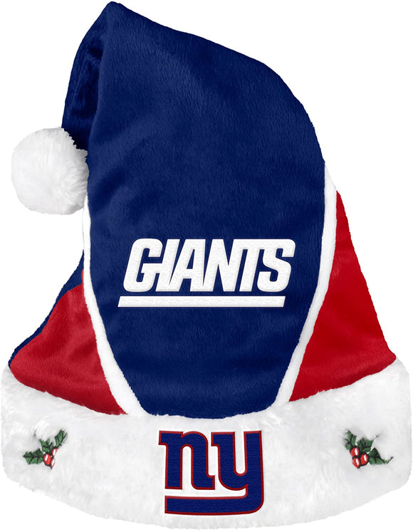 New York Giants Logo Colorblock Santa Hat NFL Football by Forever Collectibles