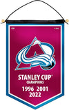 Colorado Avalanche NHL Hockey 2022 3-Time Stanley Cup Champions 12'' x 18'' Victory Banner