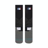 Men's MLB Baseball Diamond Pro Primary Crew Black Calf Socks - Size Large