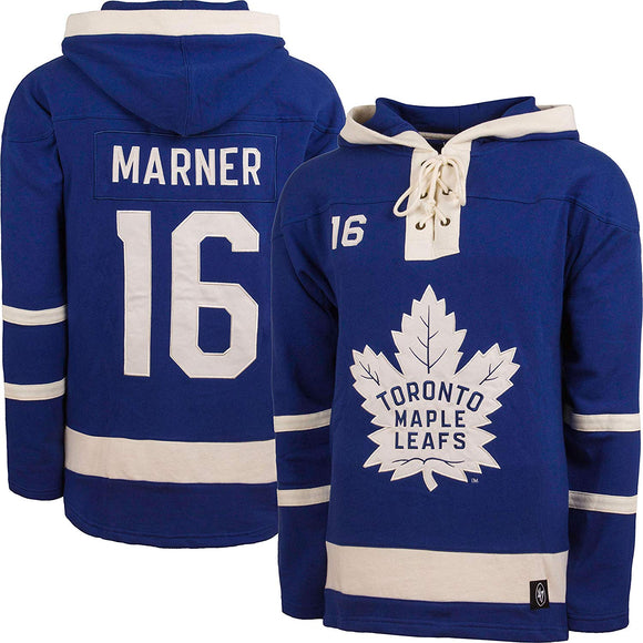 Men's Toronto Maple Leafs Mitch Marner'47 Brand Heavyweight Jersey Lacer Hoodie - Bleacher Bum Collectibles, Toronto Blue Jays, NHL , MLB, Toronto Maple Leafs, Hat, Cap, Jersey, Hoodie, T Shirt, NFL, NBA, Toronto Raptors