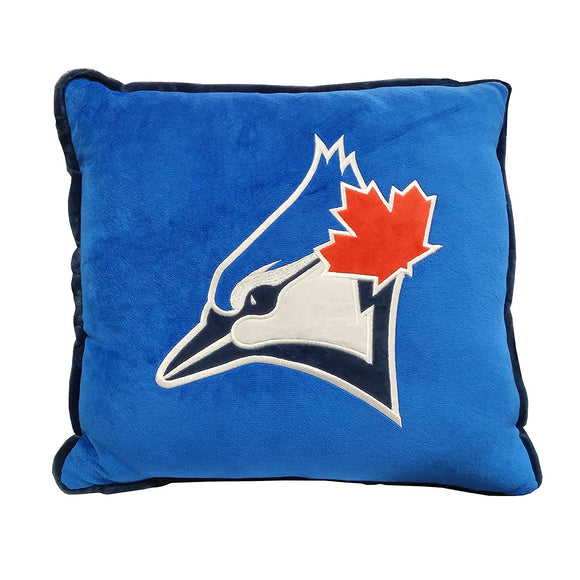 Toronto Blue Jays Contrast Trim Pillow By Forever Collectibles - Bleacher Bum Collectibles, Toronto Blue Jays, NHL , MLB, Toronto Maple Leafs, Hat, Cap, Jersey, Hoodie, T Shirt, NFL, NBA, Toronto Raptors