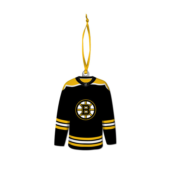 Boston Bruins NHL Hockey Resin Jersey with Satin Ribbon Christmas Tree Ornament
