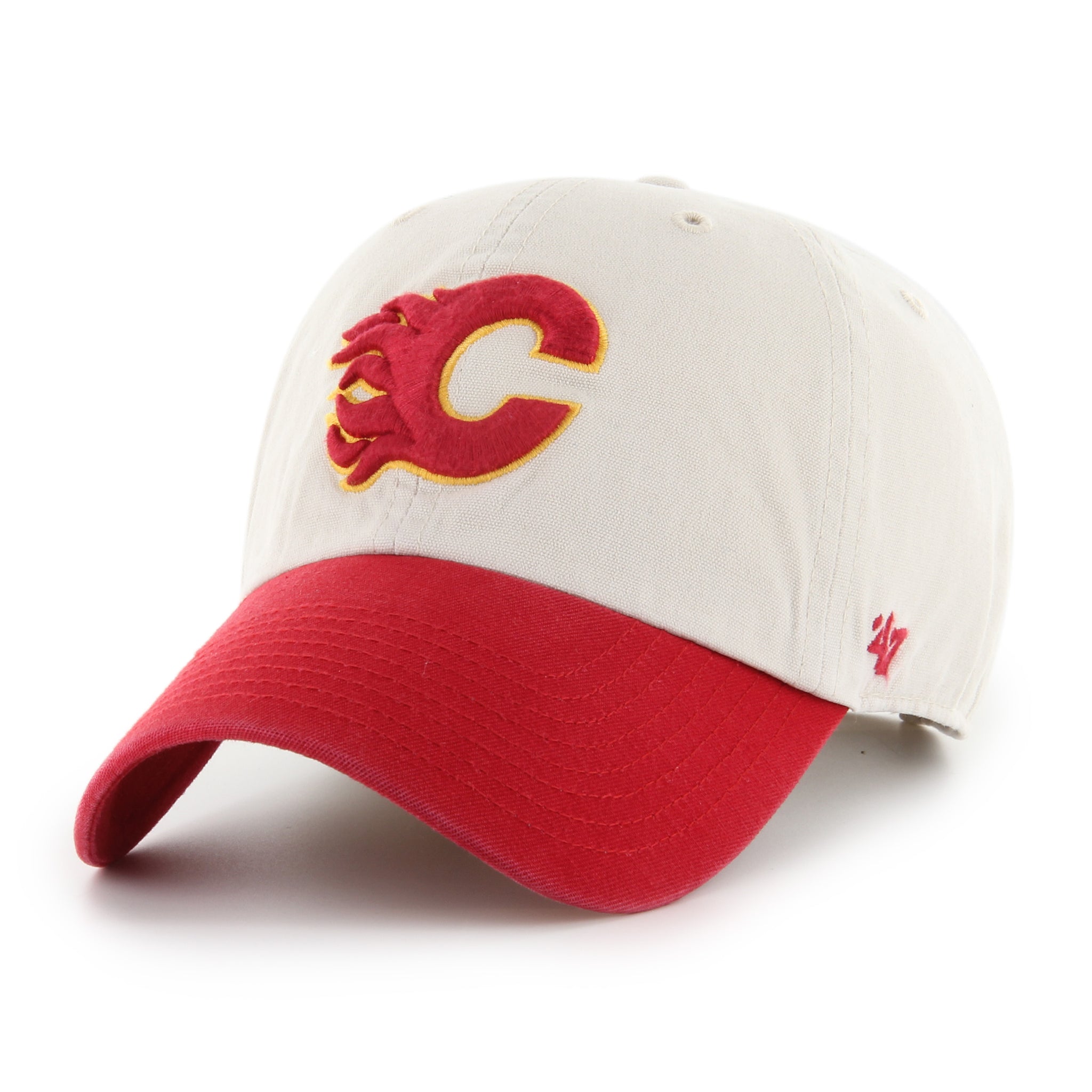 Men's Calgary Flames Sidestep Clean up Adjustable Hat Cap One Size