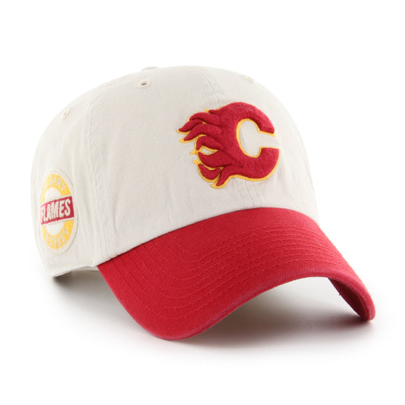 Men's Calgary Flames Sidestep Clean up Adjustable Hat Cap One Size Fits Most