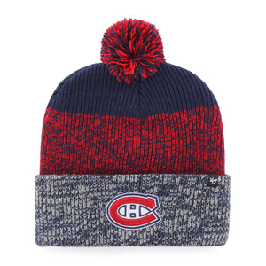 Men's Montreal Canadiens Static Cuffed Pom Toque Beanie Knit Hat Cap - Bleacher Bum Collectibles, Toronto Blue Jays, NHL , MLB, Toronto Maple Leafs, Hat, Cap, Jersey, Hoodie, T Shirt, NFL, NBA, Toronto Raptors