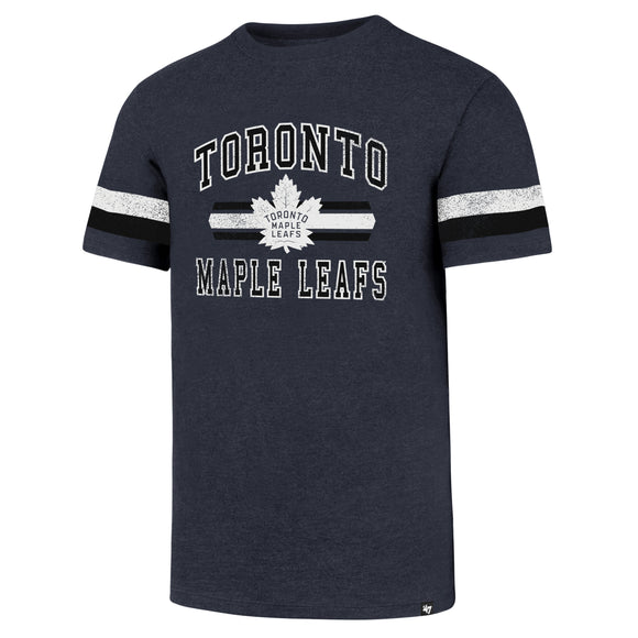 Men's Toronto Maple Leafs '47 NHL Men's Stripe Knockaround Club Short Sleeves T-Shirt - Bleacher Bum Collectibles, Toronto Blue Jays, NHL , MLB, Toronto Maple Leafs, Hat, Cap, Jersey, Hoodie, T Shirt, NFL, NBA, Toronto Raptors