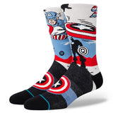 Captain America Marquee Marvel Crew Pair of Socks By Stance - Size Large (Men 9-13)