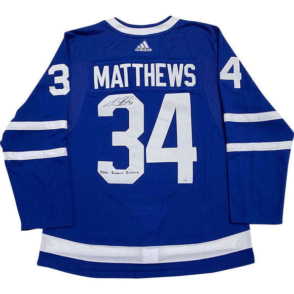 Auston Matthews Toronto Maple Leafs Autographed Blue Adidas Authentic Jersey with 