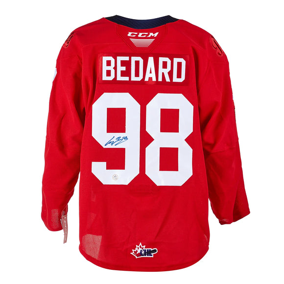 Connor Bedard Regina Pats Autographed Signed Alt Red PRO CCM CHL Hockey Jersey